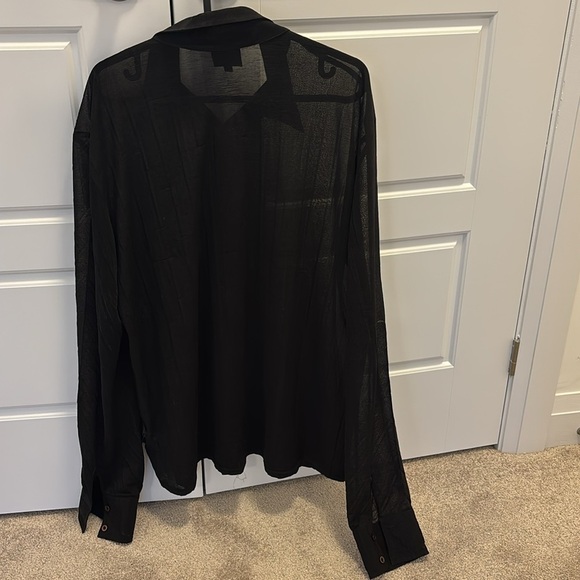 Just Cavalli black sheer shirt Sz 54 - Picture 10 of 14